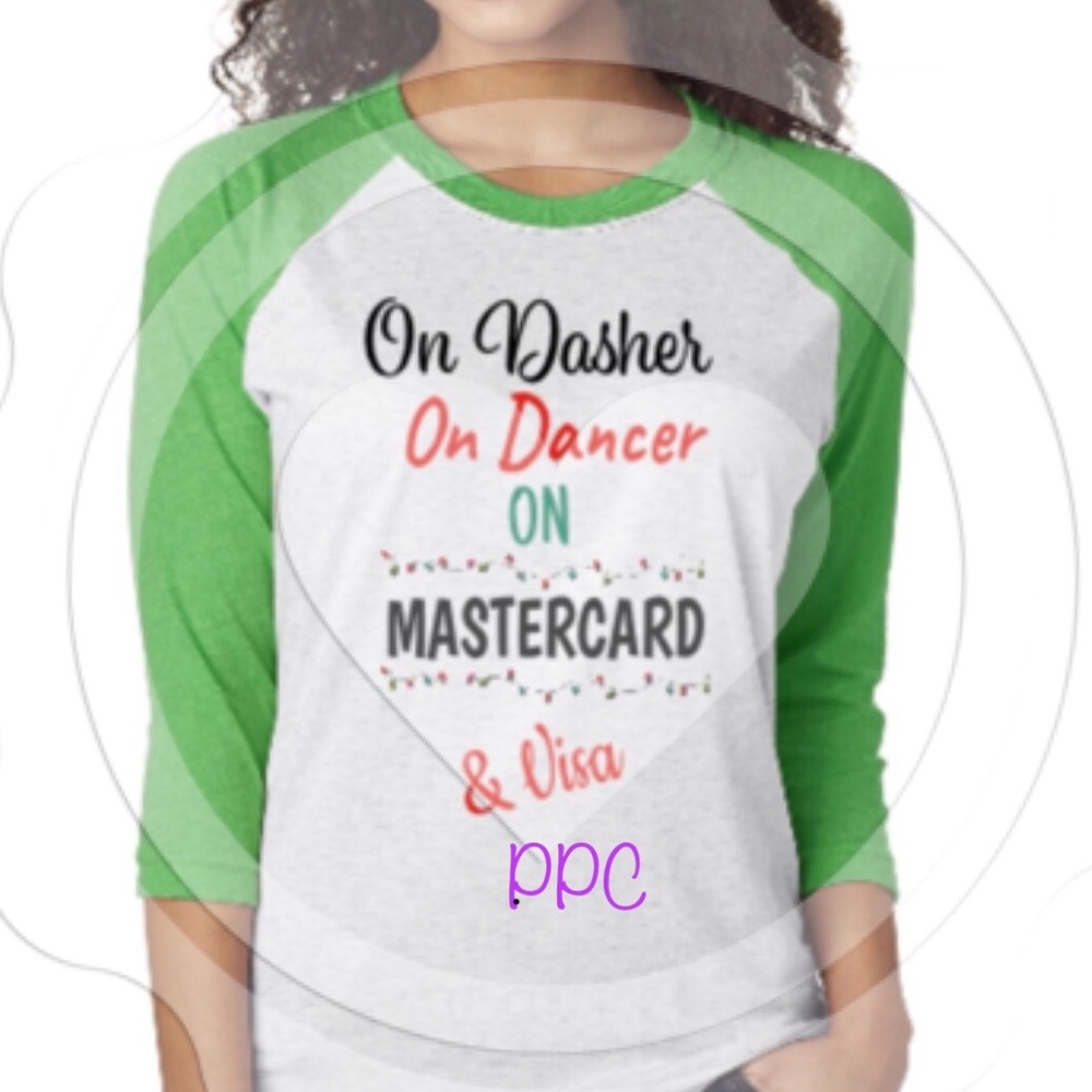 On Dasher On Dancer On MasterCard £ Visa Tee